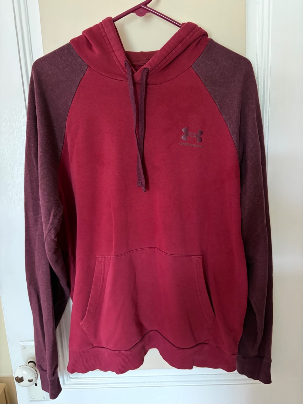 LG Men's Two-Tone Maroon Pullover Hoodie